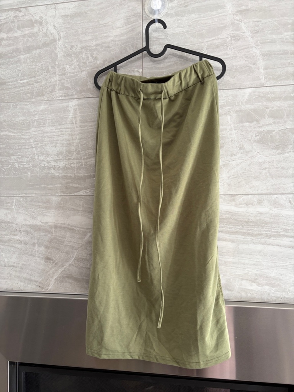 SHEIN Olive Green Drawstring Midi Skirt